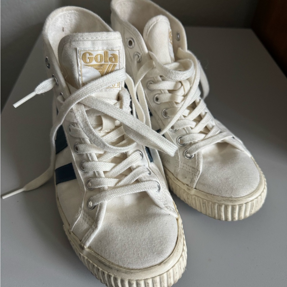 Gola White and Blue High-Top Sneakers